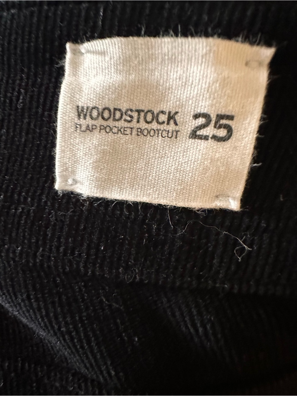 Women's Hudson Black Corduroy Slim Flap Pocket Low Rise Bootcut Pants. Sz 25 - Picture 3 of 3